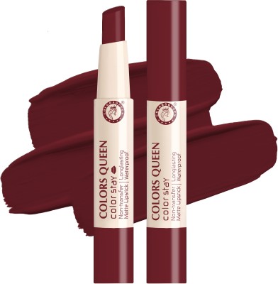 COLORS QUEEN Color Stay Long Lasting Non Transfer Matte Lipstick(Deep Cranberry, 2.1 g)