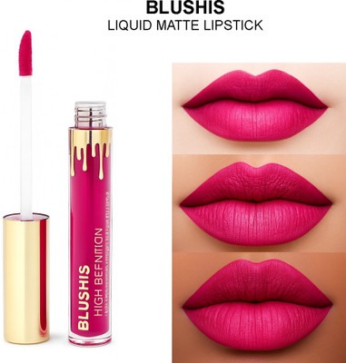 BLUSHIS High Defination Waterproof,kissproof,smudgeproof, longlasting Liquid matte Lipstick Non Transfer Magenta Colour(magenta, 6 ml)