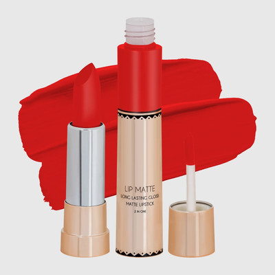 luzimaisa 2 in 1 Non Transfer Waterproof Matte Lipstick(coral orange, 8 g)
