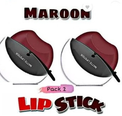 HINSHITSHU Apple shape Waterproof, LongLasting, Moisturizing Lipstick (8 g) pack of 2(Maroon, 50 g)