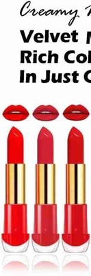 kKode beutiful shade liquid lipstick combo colour pack of 3(multi colour, 20 ml)