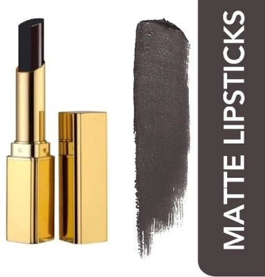 USBK BEST MATTE FINISH BLACK LIPSTICK SMUDGE-PROOF ((BLACK, 3.6 g)