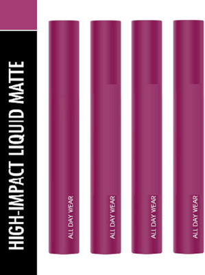 Luipui PREMIUM MATTE NON-DRYING & SMUDGE PROOF MATTE LIPSTICK PACK OF 4(FALL IN LOVE - 10, 48 ml)
