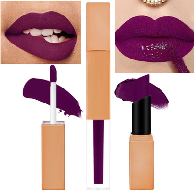 luzimaisa Long Stay Transferproof Lipstick 2in1 Matte Formula Lipstick(Plum, 7 ml)