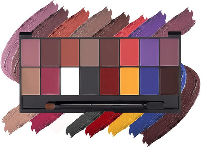 Emijun 16 Color Ultra Pigmented Lips Matte Lip Cream Palette(multicolor, 36 g)