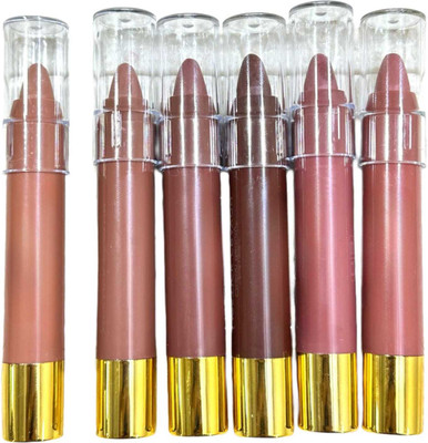 Facejewel Matte Super Stay Lipstick Up to 12 Hours Long Lasting Pack OF-6(Multicolor, 3.8 g)