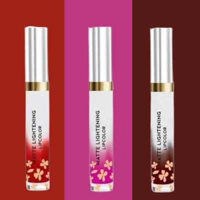 BLUST&FAMME Liquid waterproof longlasting Multi color shades lipstick pack of 3pcss(multicolorr, 5 ml)