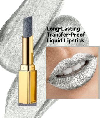BLUEMERMAID Silver Lipstick With Sparkling Metallic Shine | Long Lasting, Smooth Formula(SILVER, 3.6 g)