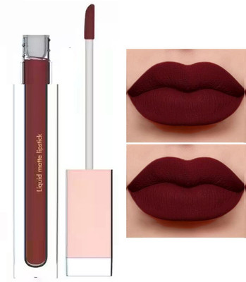 Latixmat Non Transfer Smudge Proof Longlasting Sensational Liquid Matte Lipstick(Maroon, 8 ml)