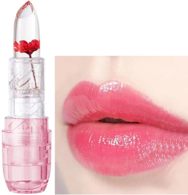 GABBU Temperature Waterproof Long Lasting Flower Lip Gloss Crystal Jelly Lipstick/1(red, 7 g)
