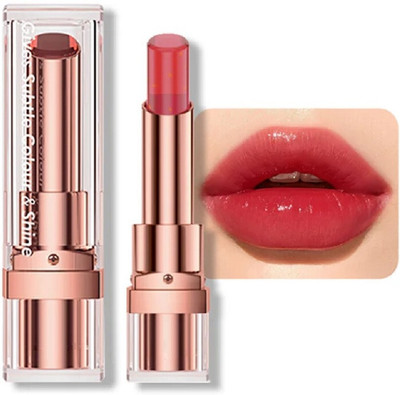 GABBU Korean Magic Temperature Color Change Lip Gloss Crystal Pink Flower Gel Lipstick(Red, 3.8 g)