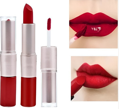 Yuency 2 IN 1 LIQUID LIPSTICK MATTE FINISH LONG LASTING EFFECT AND WATERPROOF(red, 10 g)