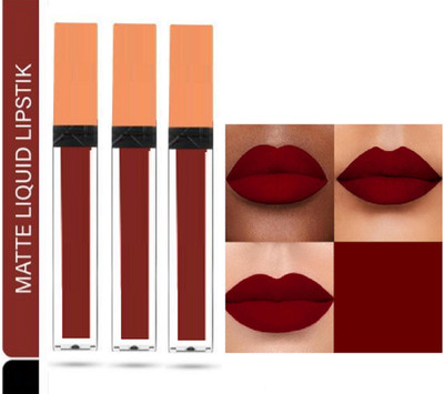 Luipui NEW LONG LASTING, HYDRATED & NON TRANSFER LIPSTICK FOR MATTE LOOK PACK OF 3(MATTE RED - 213, 27 ml)