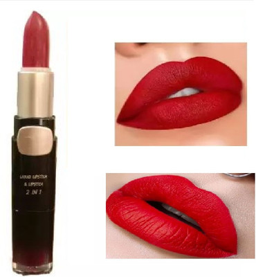 Luipui new red matte lipstick 2 in 1 liquid and crayon for beauty of lips(red, 6 g)