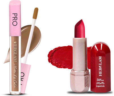 herglam Lipstick Pair – Lightweight Matte & Smudge-Proof Finish(Multicolor, 10 ml)