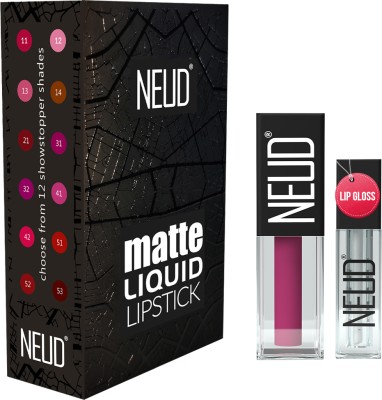 NEUD Matte Liquid Lipstick Quirky Tease with Free Lip Gloss - 1 Pack(Quirky Tease, 3 ml)