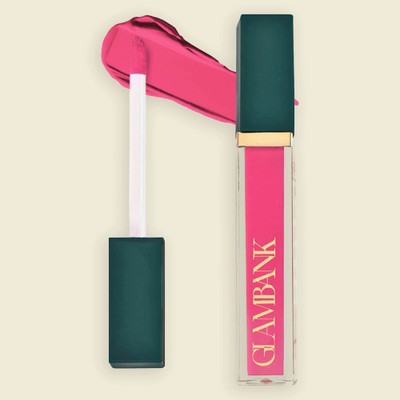 GLAMBANK Airvelour Creme Matte Lipcolor Sunday | 12HR Wear | Smudge-Proof | Vegan(Bright Pink, 6 ml)