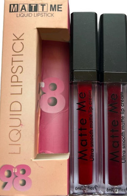 M.S TRADERS 2 In 1 Liquid Matte Lipstick RED AND MAHROON COLOR PACK OF 2(RED, 4 ml)