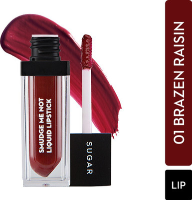 SUGAR Cosmetics Smudge Me Not Liquid Matte Lipstick,Transferproof & Enriched with Vitamin E(01 Brazen Raisin (Burgundy), 4.5 g)