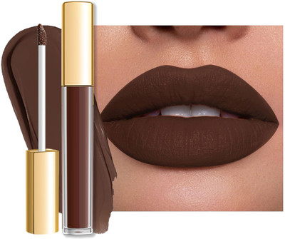 Latixmat Non Transfer Waterproof Longlast Liquid Matte Lipstick(CHOCOLATE BROWN, 4 ml)