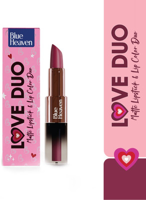 BLUE HEAVEN Love Duo Dual-Sided Lipstick by :Long-Lasting Matte & Liquid Formula for All Day(Dark Raspberry (1.5ml + 4g), 5.5 ml)