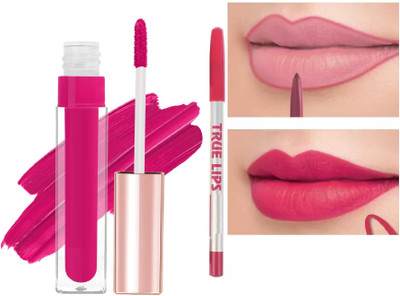 GABBU Smudge and waterproof liquid matte lip color lipstcik with Lip Liner(Magenta pink, 6 ml)