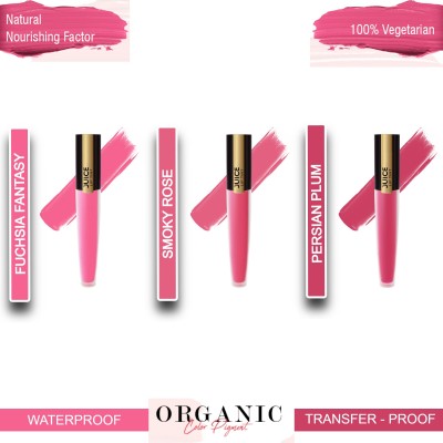 Juice Matte Lip Tint Combo L44 Shade No.: M-04, M-10, M-85(Pink, 12 ml)