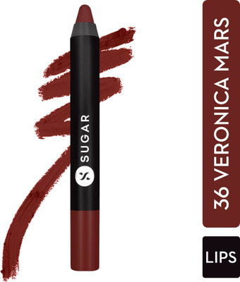 SUGAR Matte As Hell Crayon Lipstick(36 Veronica Mars (Brown Toned Burnt Orange) with Sharpener, 2.8 g)