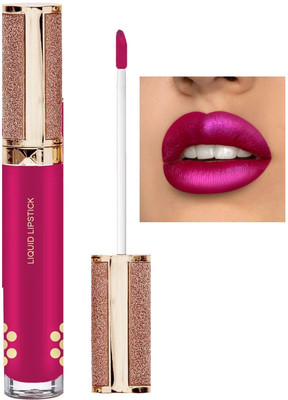 YAWI Multi Purpose Chrome Non Transfer Liquid Metallic Lipstick(Berry Pink, 6 ml)