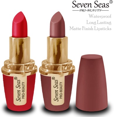 Seven Seas Pro-Beauty Long Lasting Matt lipstick set of 2(D Orange Castro Rust, 8 g)