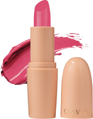 One Wish Creamy Matte Lipstick | 8 Hrs Long Lasting | Smooth & Soft Finish | Shade 1(Hot Pink Era, 3.8 g)