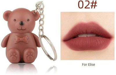 Ashyra Cute 2in1 Matte Teddy Bear Keychain Lipstick | Long Stay Non-Sticky (Pack of 1)(Multicolour, 5.2 ml)