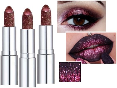 tanvi27 Diamond Shimmer Metallic,Fast-Drying Long Lasting Shinning Purple lipstick Set(PURPLE, 11.4 g)