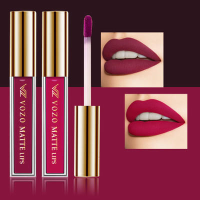 VOZO Stay-All-Day Matte Liquid Lipstick - Waterproof & Fade-Resistant Pack Of 2 VZ-07(Multicolor, 8 ml)
