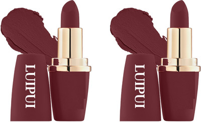 Luipui Waterproof Lip Comfort Matte Lipstick 4.2g Pack of 2(MAROON, 4.2 g)