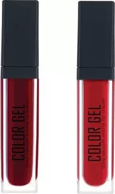 Mixonshun Pack of 2 Waterproof, liquid Matte Lipstick,Ultra Smooth Red Maroon 6ml(Maroon, Red, 6 ml)