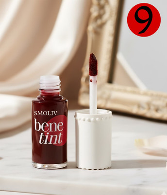 Smoliv Bene Tint Lip and Cheek Stain,Tined Finish Blusher and Liquid Lipstick F198(Peppy Red, 12.5 ml)