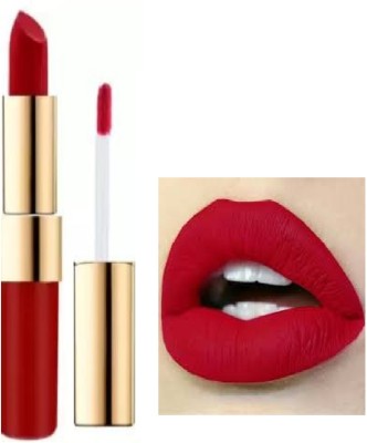 Luipui 2 in 1 red matte finish lipstick waterproof pack of 1(red, 6 g)