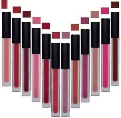Marie Huda 12 pc set Liquid matte lipstick(Multicolor, 60 ml)