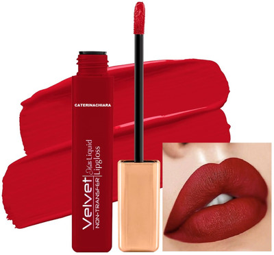 CATERINACHIARA Transfer Proof Matte Finish Highly Pigmented Deep Red Color Liquid Lipstick4(Red, 6 ml)