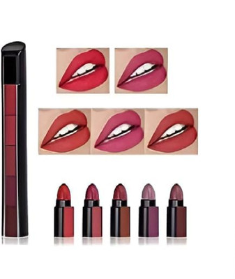 Vagons Matte 5 in 1 Fabulous Lipstick waterproof and long lasting(Multicolor, 7.5 g)