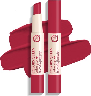 COLORS QUEEN Color Stay Long Lasting Non Transfer Waterproof Matte Lipstick(Chilly Red, 2 g)