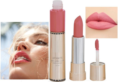 DARVING Stay Matte Transfer-proof Lip Color 2 in 1 Waterproof and Smudgeproof(peach, 8 g)