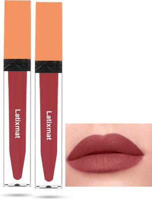 Latixmat Combo Matte Non Transfer Smudgeproof Liquid Peach Long-Lasting Lipstick(Peach, 12 ml)