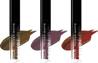 INOUR Primer+Matte Liquid Lipstick-10.5 gm (3.5gm x 3) (Set of 3 Custom 04,10.5 gm)(Multicolor 4 Shade, 10.5 g)