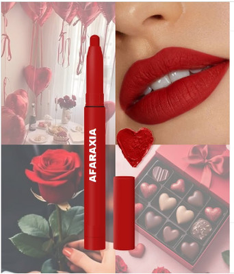 AFARAXIA Red Smudge Proof & Waterproof Lipstick with Vitamin E(Red aurora, 3 g)
