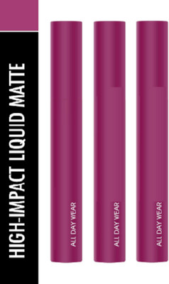 Luipui CRUSH SUPER STAY LONG LASTING, FULL COVERAGE & SMUDGE PROOF LIPSTICK PACK OF 3(FALL IN LOVE - 10, 36 ml)