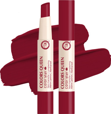 COLORS QUEEN Color Stay Long Lasting Non Transfer Waterproof Matte Lipstick(Plum Pretty, 2.1 g)