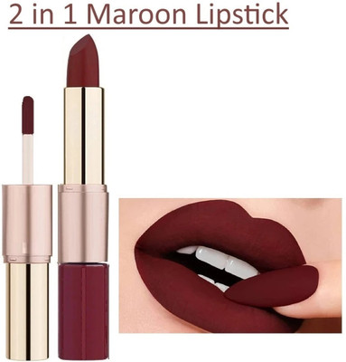 DARYUE Matte & Liquid Finish | Waterproof | Smudge Proof 2 in 1 Maroon Lipstick(Maroon, 8 g)