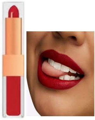 Luipui best red matte lipstick 2 in 1 best waterproof pack of 1(red, 6 g)